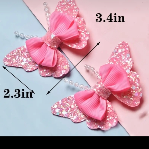 TWO PIECE SEQUIN BUTTERFLY HAIR CLIPS - Picture 5 of 5